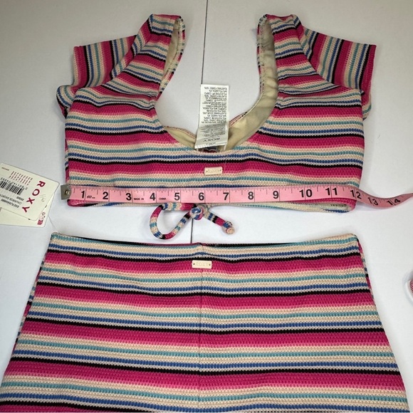 Roxy Churros Crop Top & High Waist Shorty Bikini Set | Size S | NWT - Picture 4 of 8
